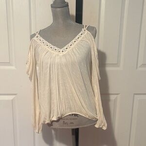 Free People Cream Off-Shoulder Blouse